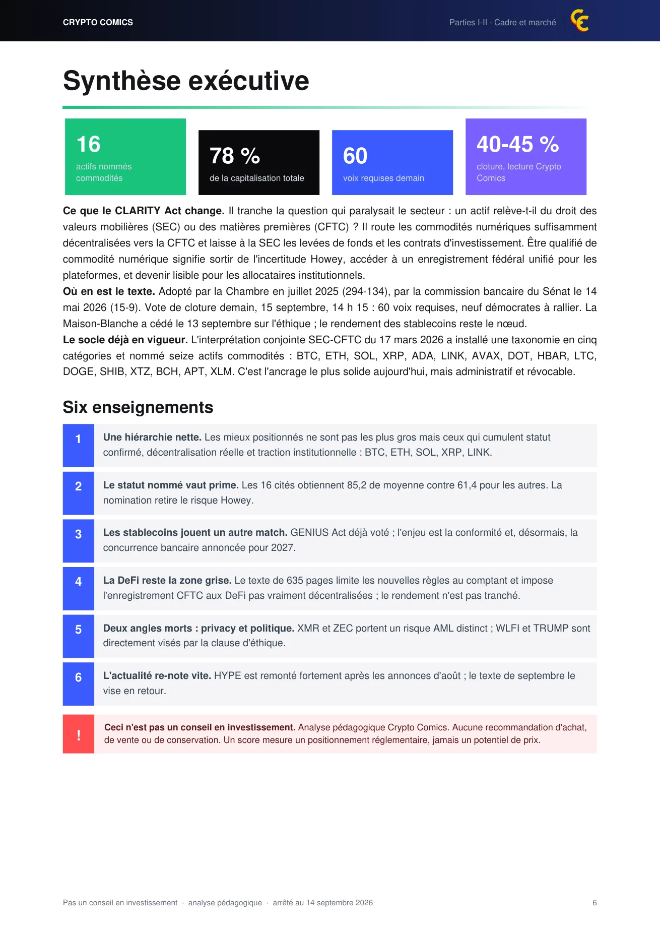 Synthèse exécutive